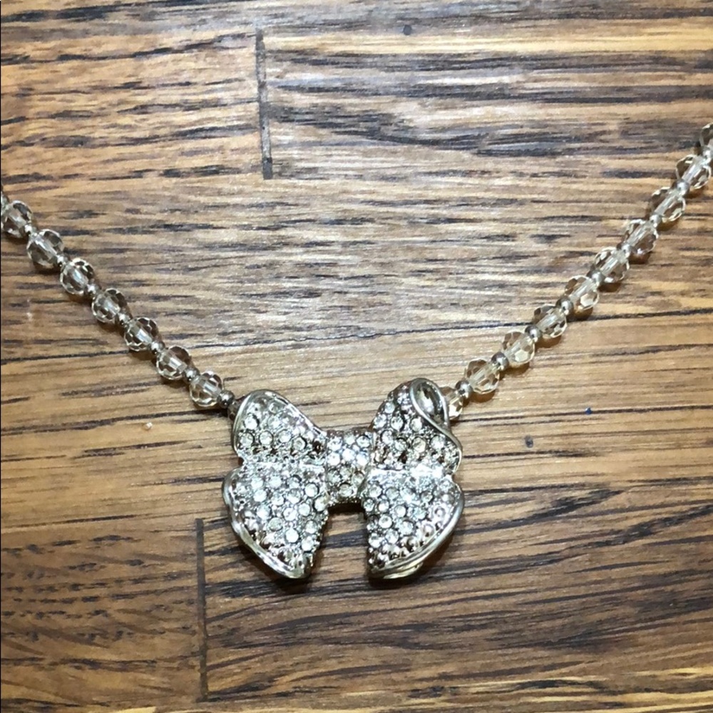 Cookie Lee Diamond Dazzle Bow Necklace